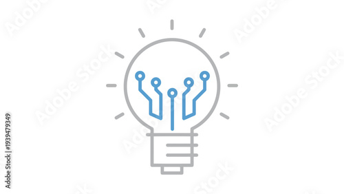 A lightbulb filled with interconnected circuit board elements symbolizing innovation and ideas.