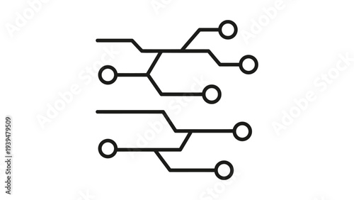 Diagram of a simple electrical circuit with multiple parallel and series connections