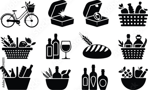 Shop Collection Silhouette Icon Set 