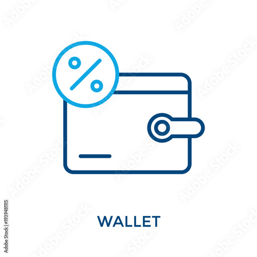 Wallet Icon Outline Color Style. Vector Illustration For Graphic Design