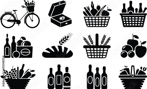 Shop Collection Silhouette Icon Set 