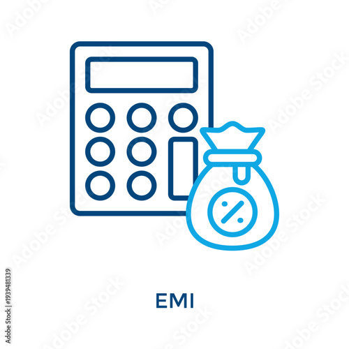 Emi Icon Outline Color Style. Vector Illustration For Graphic Design