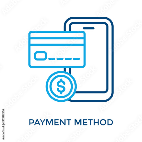 Payment Method Icon Outline Color Style. Vector Illustration For Graphic Design