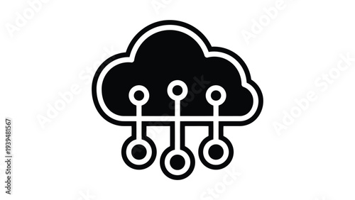 Modern depiction of cloud computing with interconnected nodes