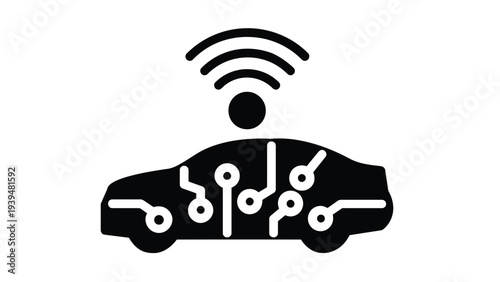 Modern car connected through wireless smart technology for autonomous driving systems