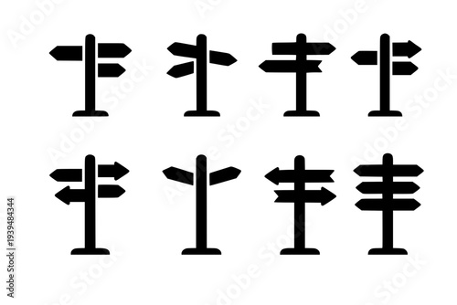 Simple Direction Signs Set