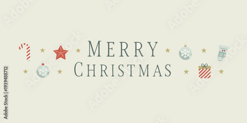 Festive christmas greeting with candy canes stars and ornaments