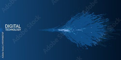 Abstract digital burst with the word digital technology displayed