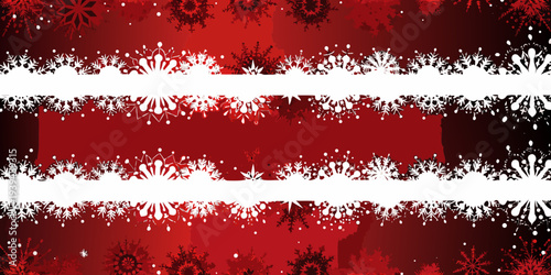 A festive red and white abstract winter holiday background with snowflakes