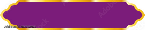 Luxury Purple and Gold Islamic Text Box Title Frame Border