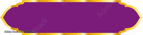 Luxury Purple and Gold Islamic Text Box Title Frame Border