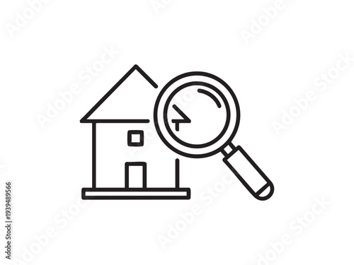 House inspection with magnifying glass symbol a concept for real estate search