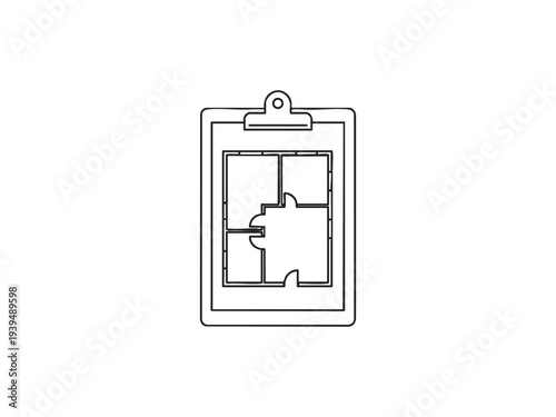 House plan on clipboard architecture blueprint real estate property layout drawing concept
