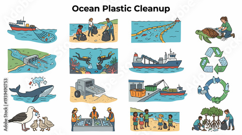Ocean Plastic Cleanup - Environmental Protection Montage