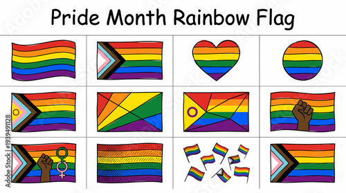 Pride Month Rainbow Flags Collection