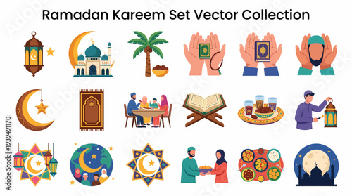Ramadan Kareem Vector Collection: Islamic Icons & Symbols