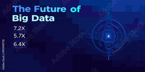 The future of big data is visualized with a glowing complex network