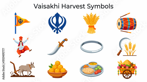 Vaisakhi Harvest Symbols: Sikhism, Agriculture, Festival Icons