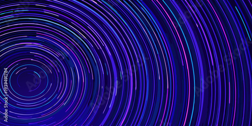 Abstract concentric circles radiate from a central point in vibrant colors