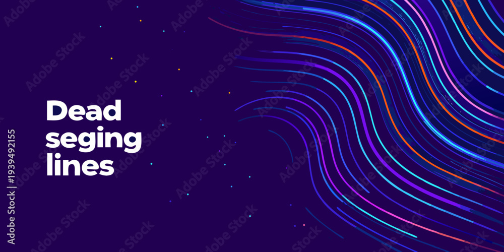 Obraz premium Abstract colorful lines and the text dead seging lines on dark purple