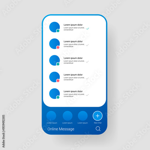 Blue Mobile Chat Application User Interface Social Media Messaging