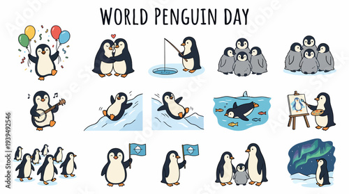 World Penguin Day Celebration - Cute Penguin Illustrations Collection