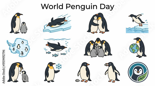 World Penguin Day Illustrations