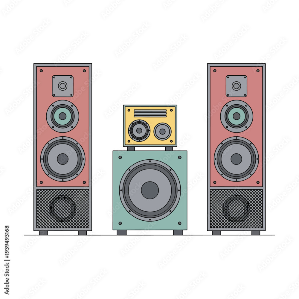 Fototapeta premium Stereo Speakers and Amplifier System.
