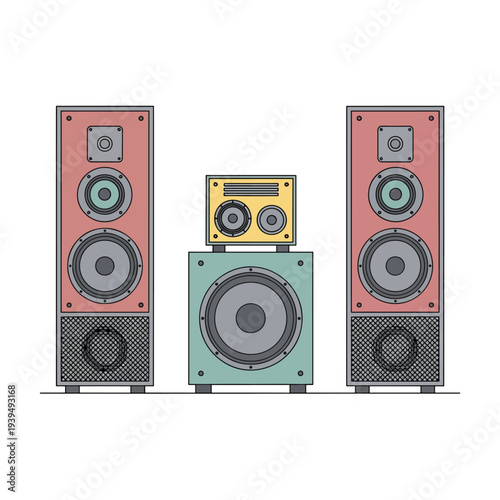 Stereo Speakers and Amplifier System.