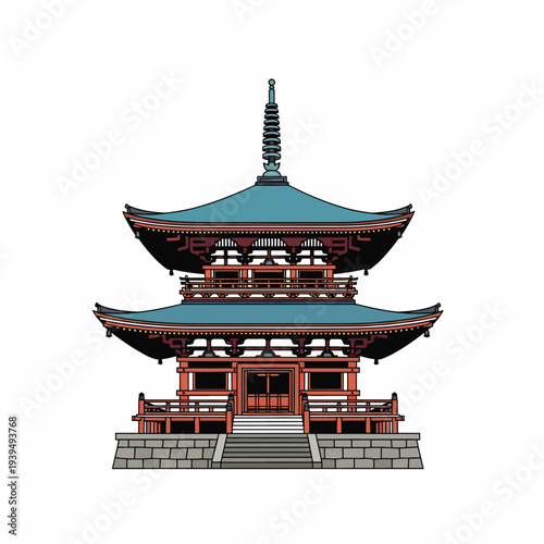Traditional Chinese Pagoda Architecture Building Structure.