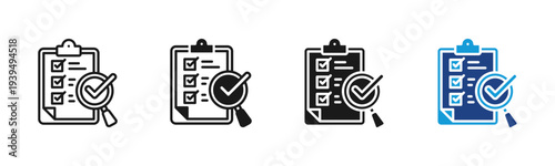 Checklist icon set multiple style collection