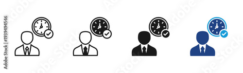 Punctual icon set multiple style collection