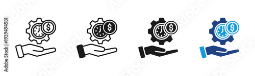 System Efficiency icon set multiple style collection