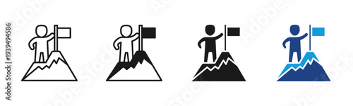 Goal Setting icon set multiple style collection