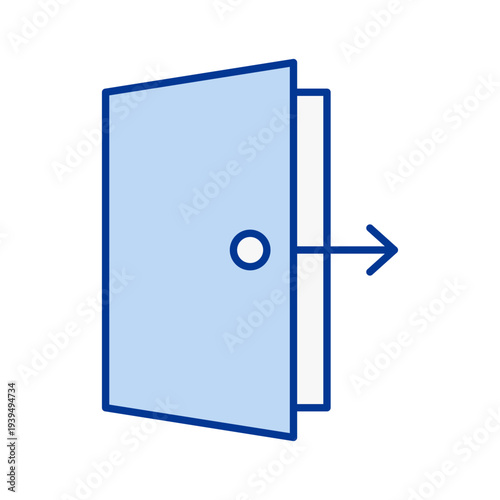 Business Exit Strategy Investment Planning Icon with Open Door Opportunity