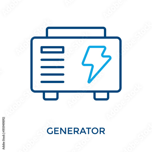 Generator Icon Outline Color Style. Vector Illustration For Graphic Design
