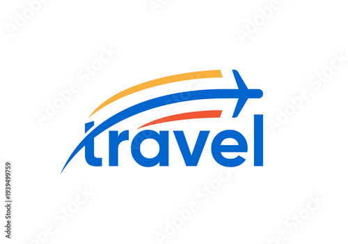 travel plane wordmark logo. tour and traveling symbol vector design