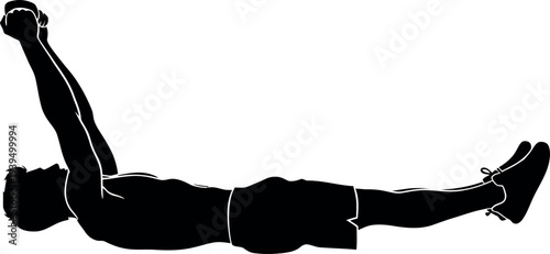 Sports silhouette of a person doing a russian twist exercise