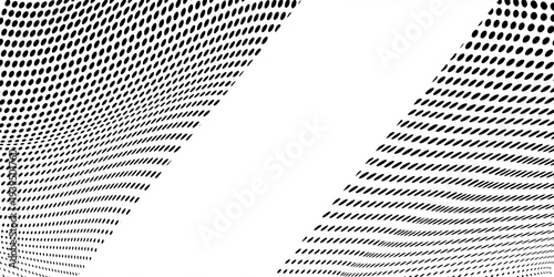Abstract monochrome light halftone pattern.copyspace area. Soft dynamic lines. Vector illustration with dots. Modern polka dots background
