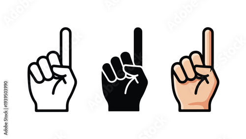 Three hand gestures approval vector illustration flat design - Flat Design Icon. line icon set - Icon vector - Blue icon vector. Clipart. Icon collection - Line and glyph solid icon and logo template