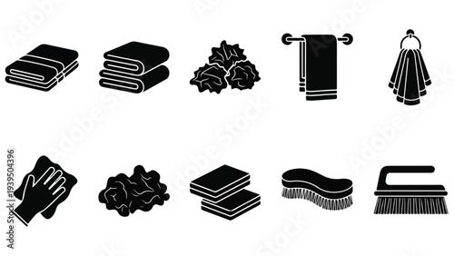 Laundry and cleaning icons flat design vector illustration - Flat Design Icon. line icon set - Icon vector - Blue icon vector. Clipart. Icon collection - Line and glyph solid icon and logo template