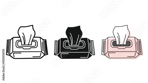 Three dental icons flat design vector illustration - Flat Design Icon. line icon set - Icon vector - Blue icon vector. Clipart. Icon collection - Line and glyph solid icon and logo template