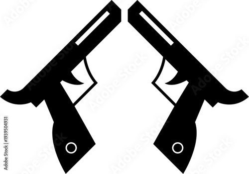 crossed pistols gun silhouette icon