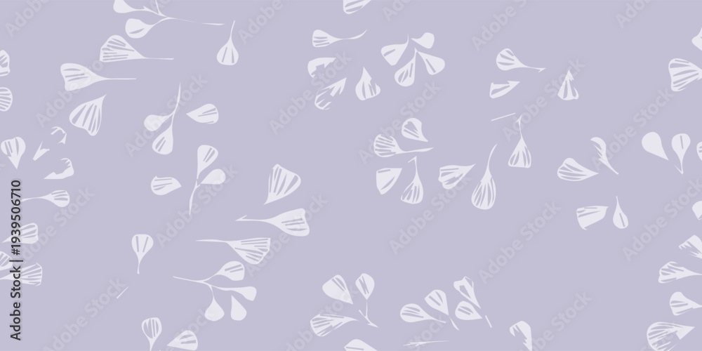 Fototapeta premium Abstract floral pattern on a light purple background.