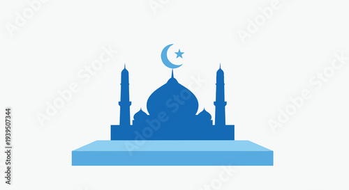 Happy Eid al Fitr, IDUL FITRI means Eid al Fitr. Eid Mubarak Icon Design with Islamic Element