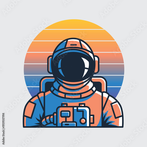Astronaut in Orange and Blue Spacesuit