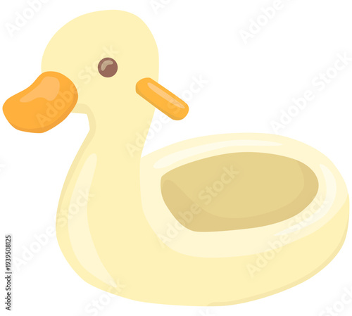 シンプルなアヒルのおまる ベビーグッズのイラスト ベクター素材