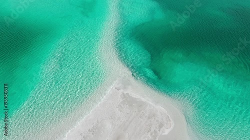 Qinghai Lake Aerial View - Turquoise Waters and White Sand Beach