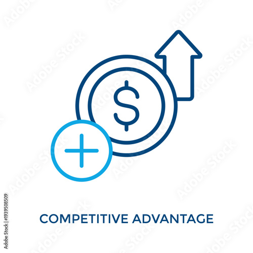 Competitive Advantage Icon Outline Color Style. Vector Illustration For Graphic Design