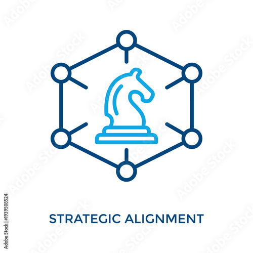 Strategic Alignment Icon Outline Color Style. Vector Illustration For Graphic Design